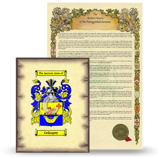 Gelaspey Coat of Arms and Surname History Package