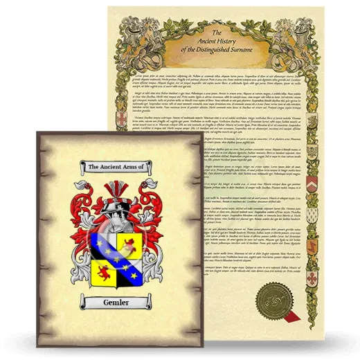 Gemler Coat of Arms and Surname History Package