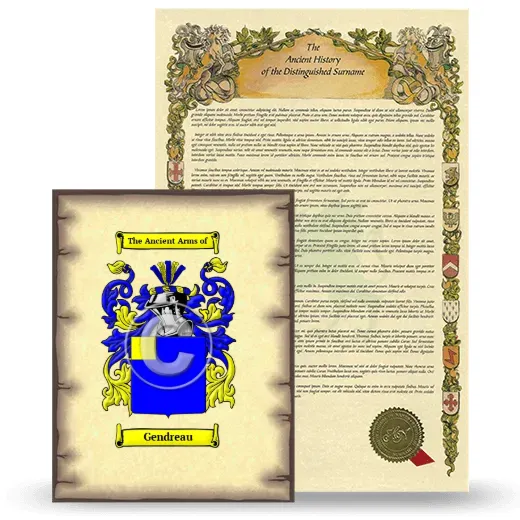 Gendreau Coat of Arms and Surname History Package