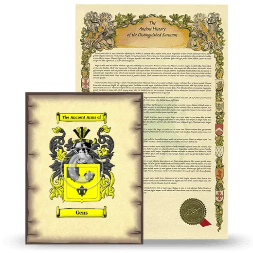 Gens Coat of Arms and Surname History Package