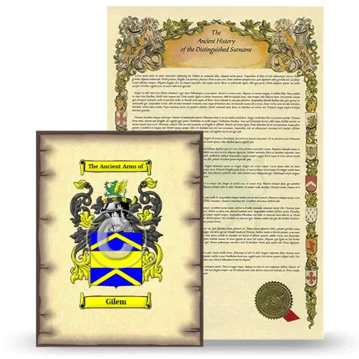 Gilem Coat of Arms and Surname History Package