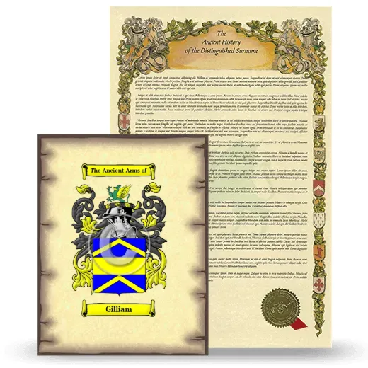 Gilliam Coat of Arms and Surname History Package