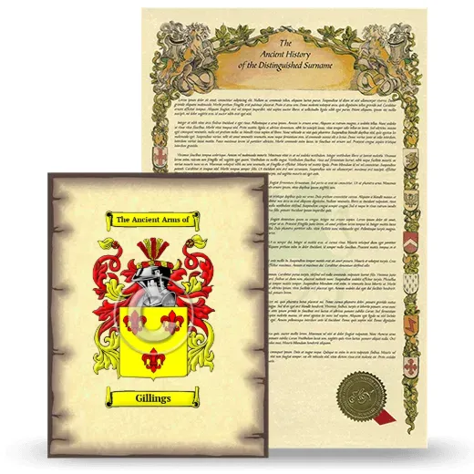 Gillings Coat of Arms and Surname History Package