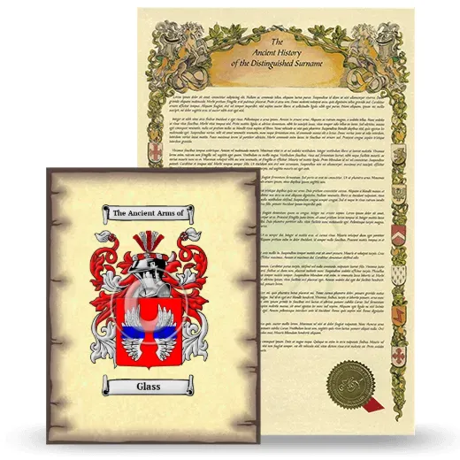 Glass Coat of Arms and Surname History Package
