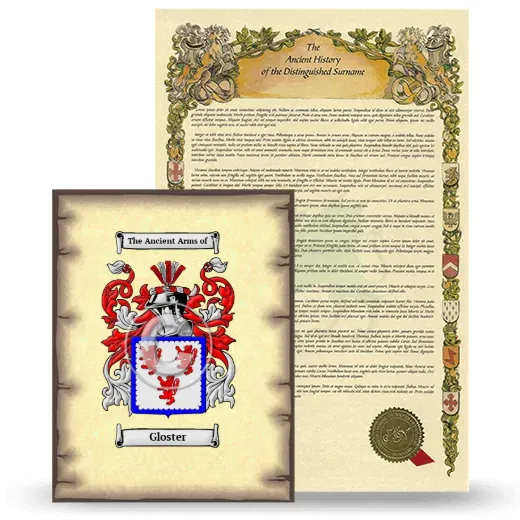 Gloster Coat of Arms and Surname History Package