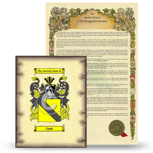 Goat Coat of Arms and Surname History Package