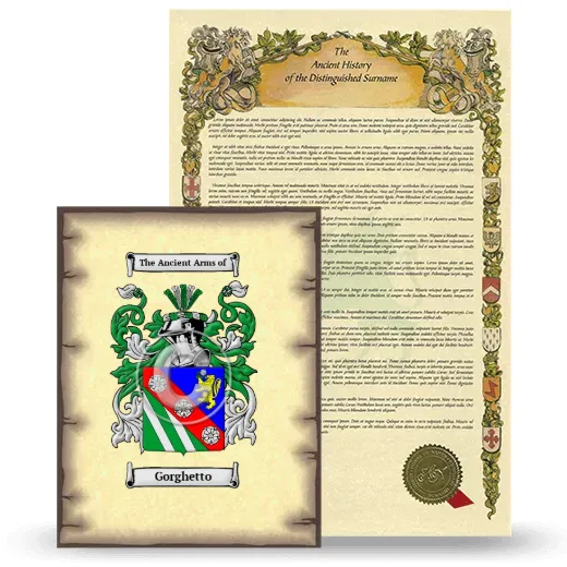 Gorghetto Coat of Arms and Surname History Package