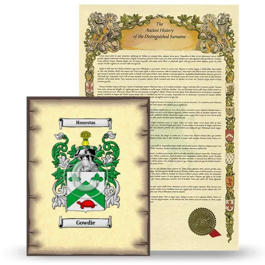 Gowdie Coat of Arms and Surname History Package