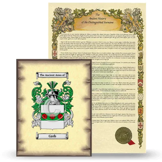 Greb Coat of Arms and Surname History Package