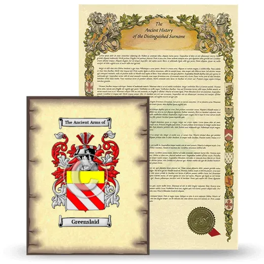 Greenslaid Coat of Arms and Surname History Package