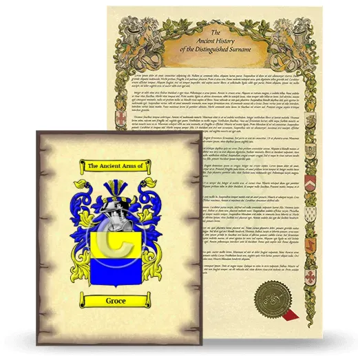 Groce Coat of Arms and Surname History Package