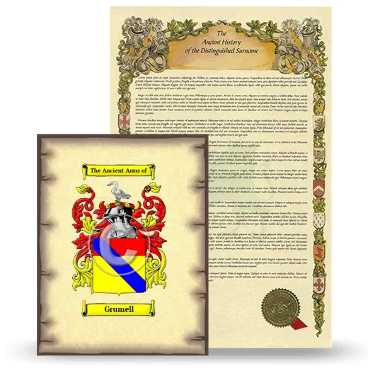 Grumell Coat of Arms and Surname History Package