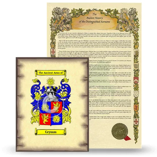 Grymm Coat of Arms and Surname History Package