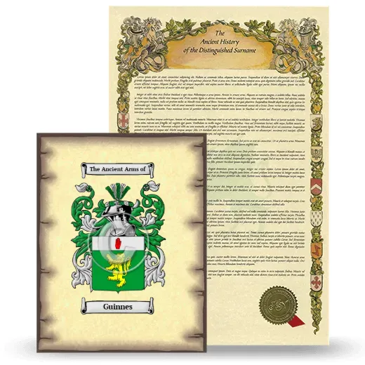 Guinnes Coat of Arms and Surname History Package
