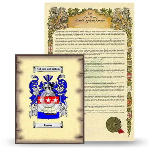 Gunn Coat of Arms and Surname History Package