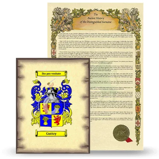 Guttry Coat of Arms and Surname History Package