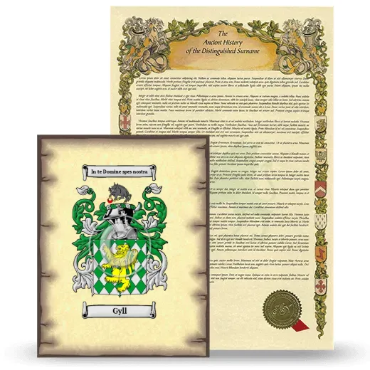 Gyll Coat of Arms and Surname History Package