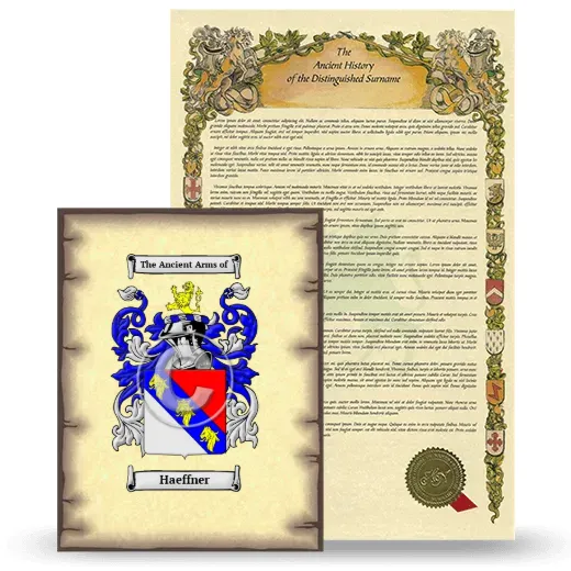 Haeffner Coat of Arms and Surname History Package