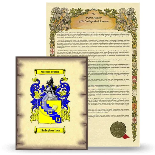 Haleyburton Coat of Arms and Surname History Package