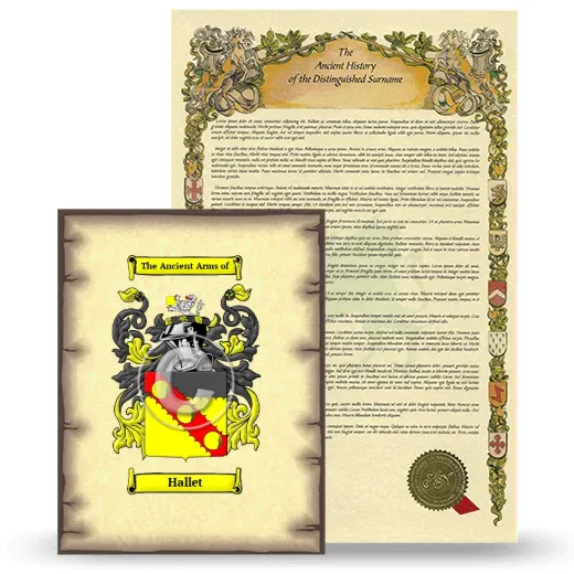 Hallet Coat of Arms and Surname History Package