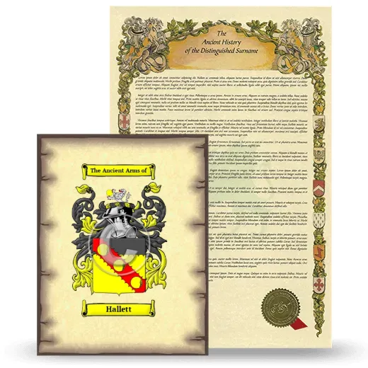 Hallett Coat of Arms and Surname History Package