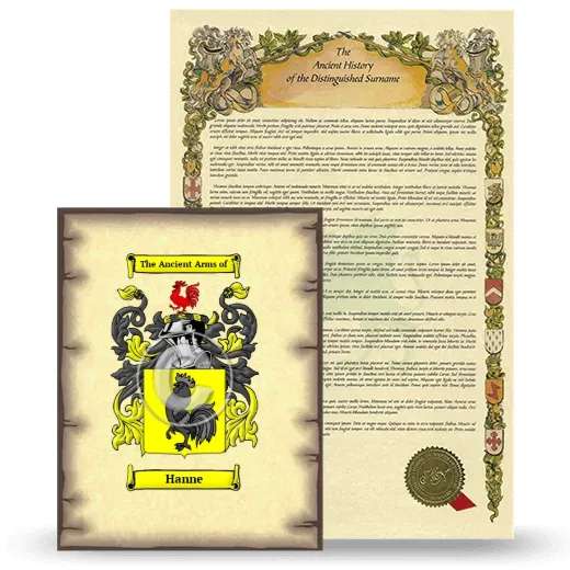 Hanne Coat of Arms and Surname History Package
