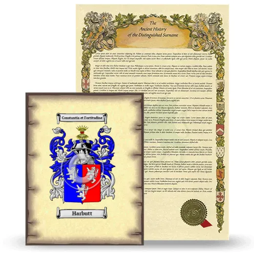 Harbutt Coat of Arms and Surname History Package