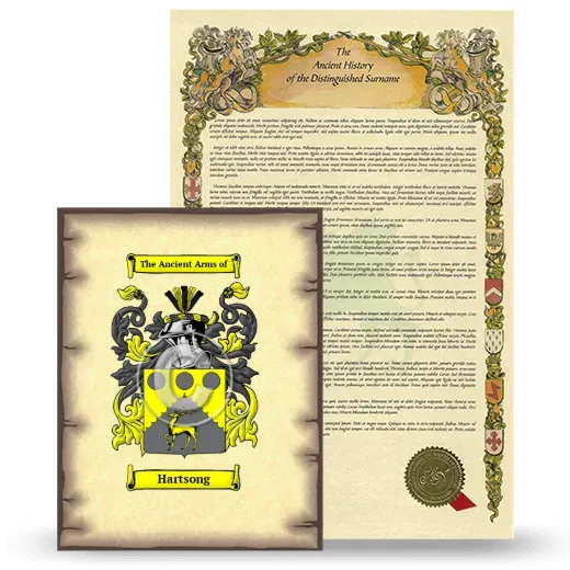 Hartsong Coat of Arms and Surname History Package