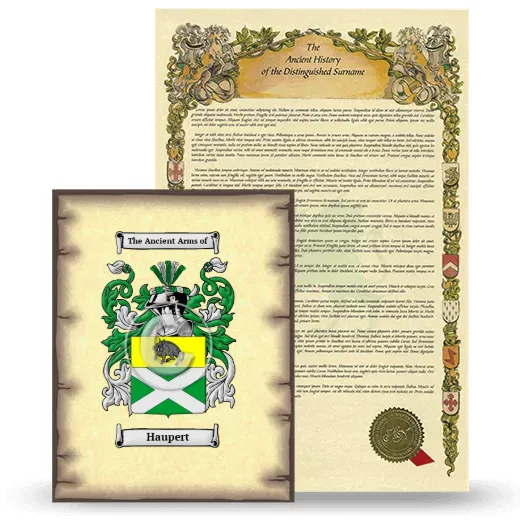Haupert Coat of Arms and Surname History Package