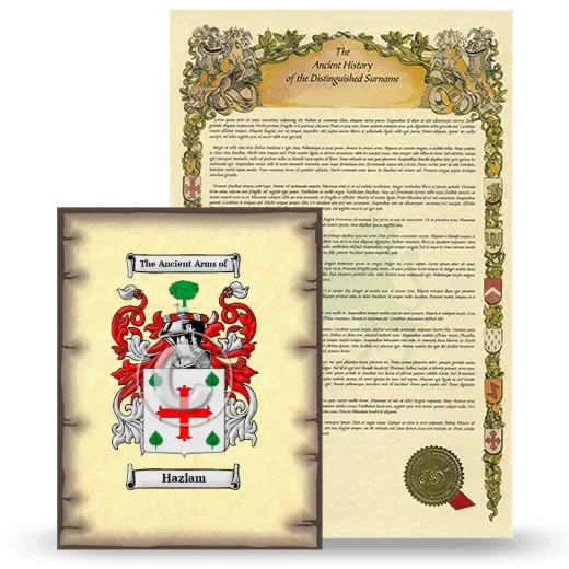 Hazlam Coat of Arms and Surname History Package