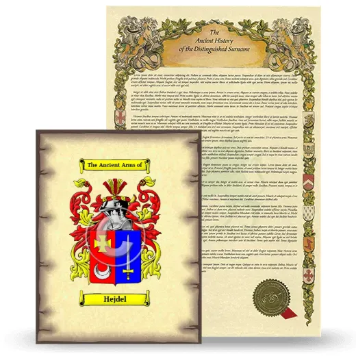 Hejdel Coat of Arms and Surname History Package
