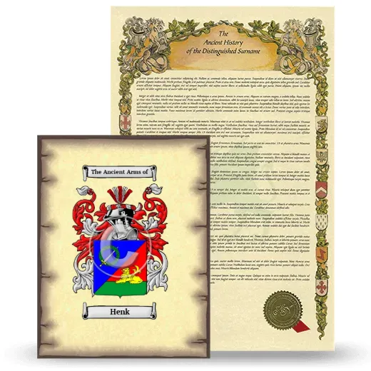 Henk Coat of Arms and Surname History Package