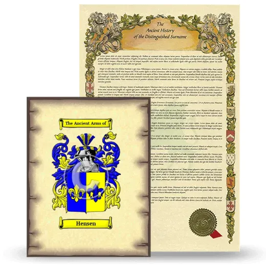 Hensen Coat of Arms and Surname History Package