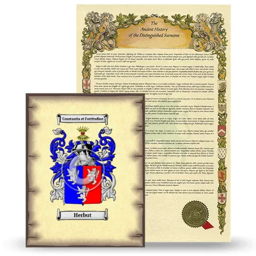 Herbut Coat of Arms and Surname History Package