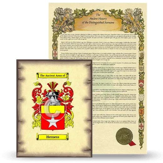 Herness Coat of Arms and Surname History Package