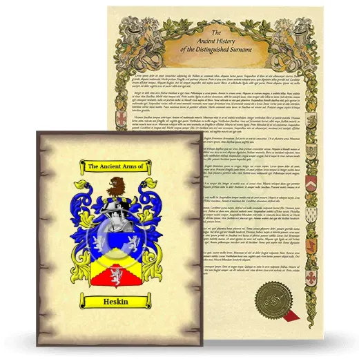 Heskin Coat of Arms and Surname History Package