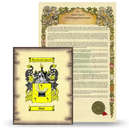 Hext Coat of Arms and Surname History Package