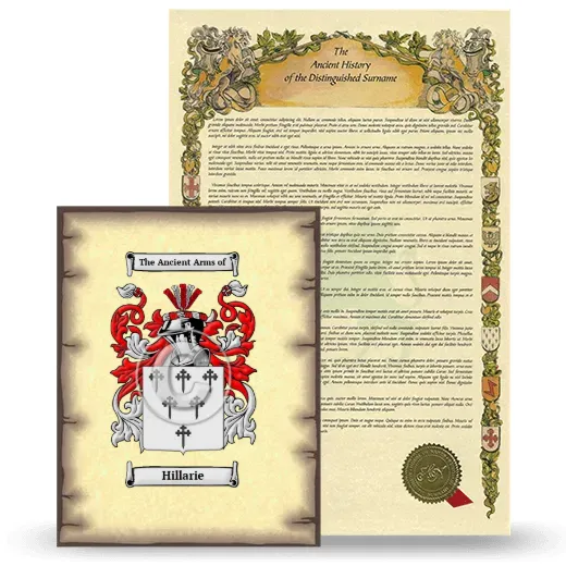 Hillarie Coat of Arms and Surname History Package