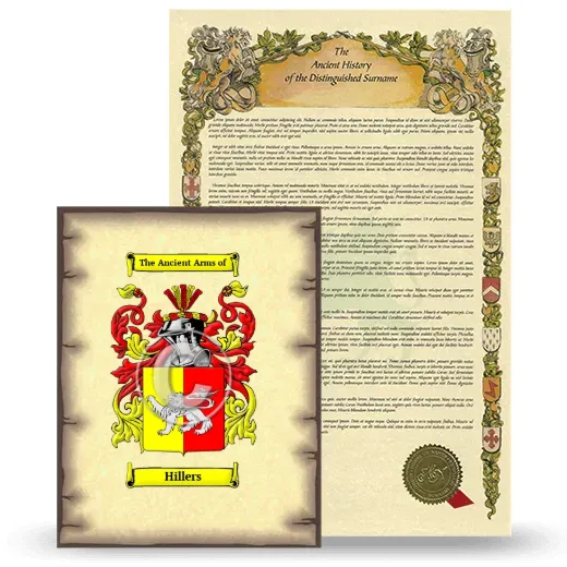 Hillers Coat of Arms and Surname History Package