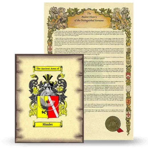 Himler Coat of Arms and Surname History Package