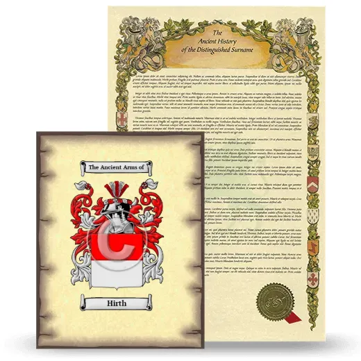 Hirth Coat of Arms and Surname History Package