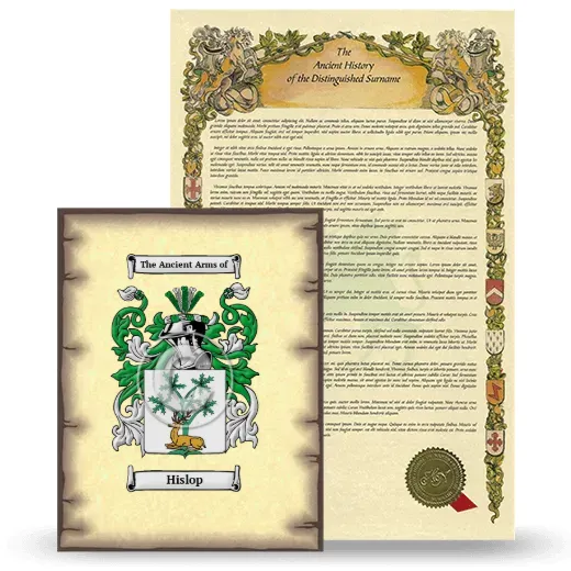 Hislop Coat of Arms and Surname History Package