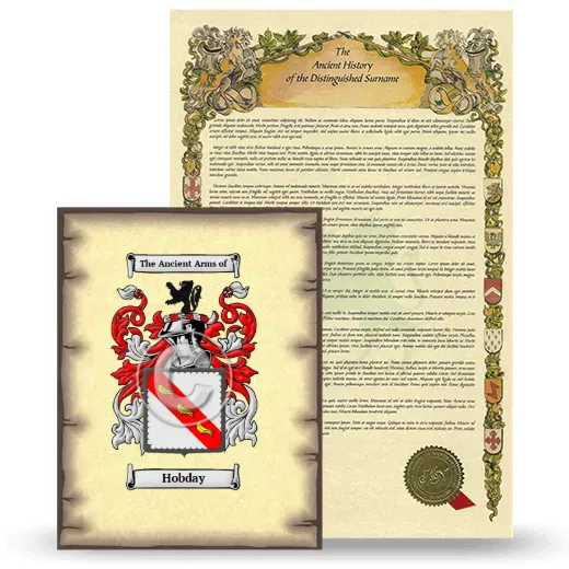 Hobday Coat of Arms and Surname History Package