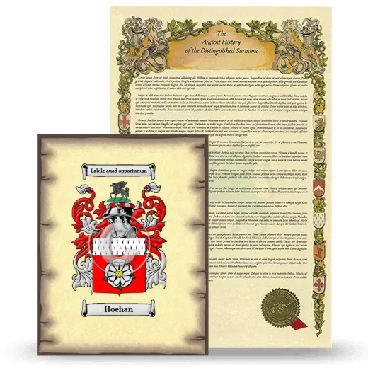 Hoehan Coat of Arms and Surname History Package