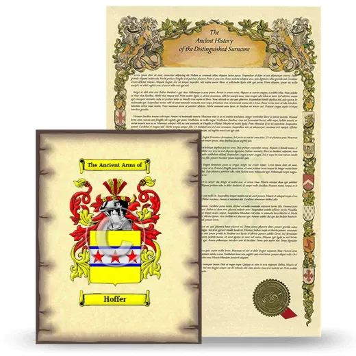 Hoffer Coat of Arms and Surname History Package