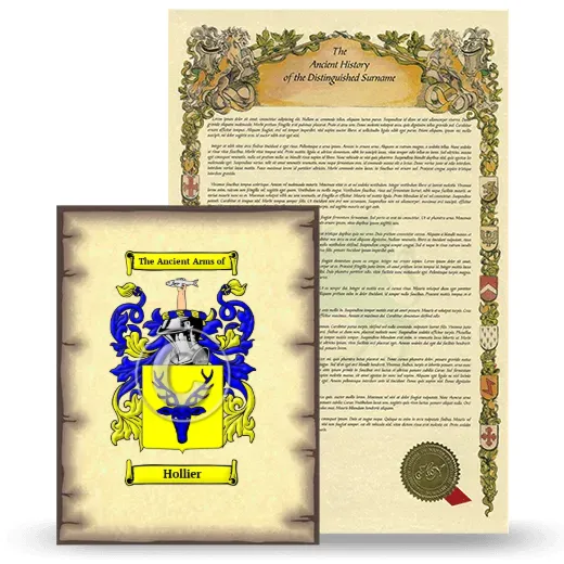 Hollier Coat of Arms and Surname History Package