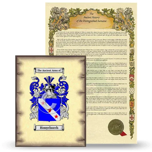Honychurch Coat of Arms and Surname History Package