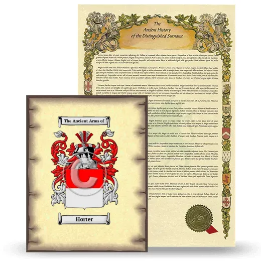 Horter Coat of Arms and Surname History Package