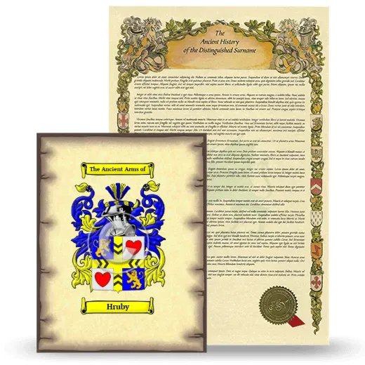 Hruby Coat of Arms and Surname History Package