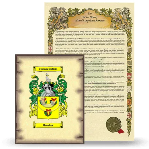 Hunter Coat of Arms and Surname History Package